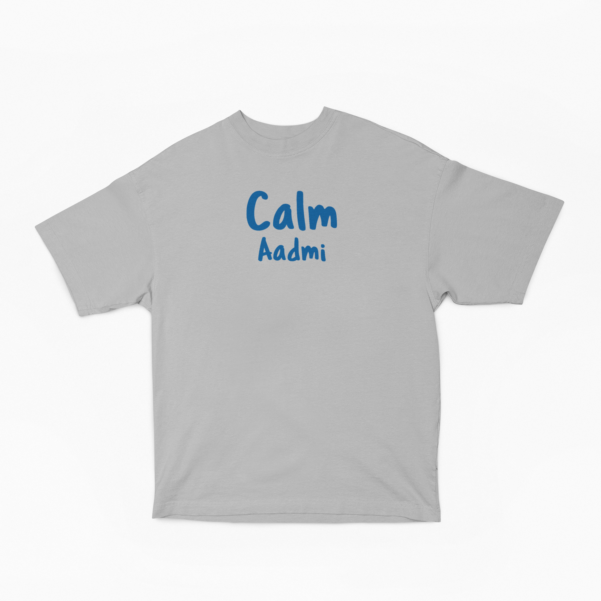 Calm Aadmi Oversized t-shirt -Melange grey -Snapper Choice