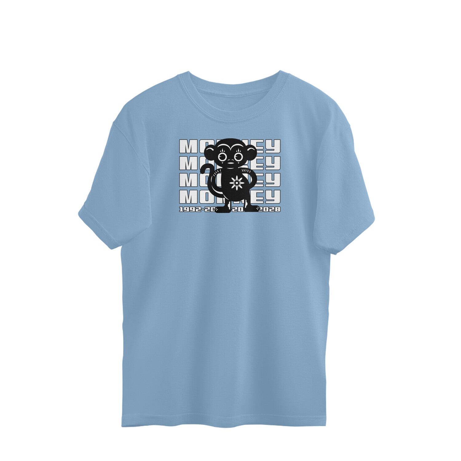 Monkey Oversized T-Shirt-Baby Blue-Snapper Choice