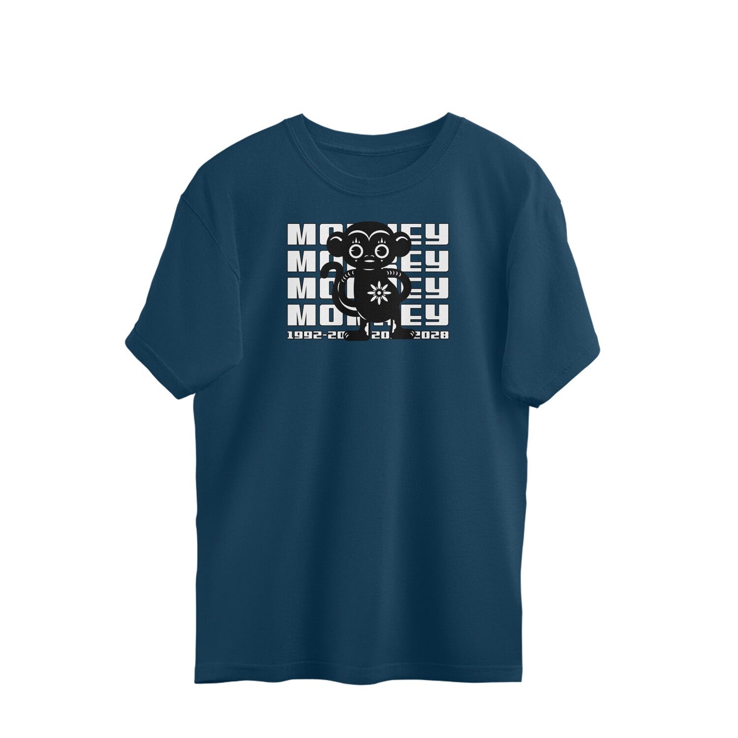 Monkey Oversized T-Shirt-Navy Blue-Snapper Choice