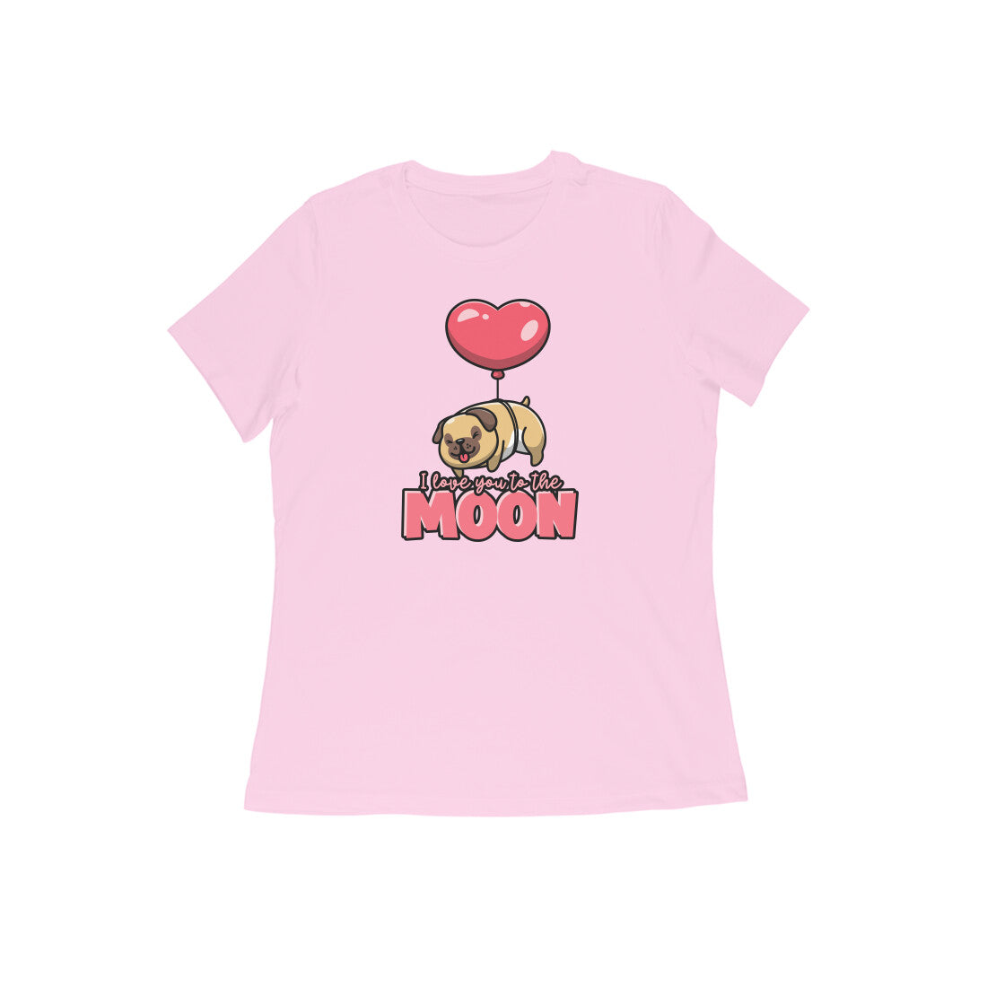 Moon Women's Tshirt-Light Pink-Snapper Choice