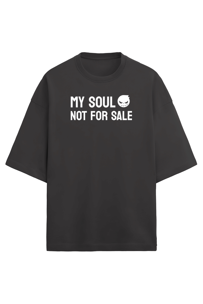 My Soul not for sale terry Oversized t-shirt-Black-Snapper Choice