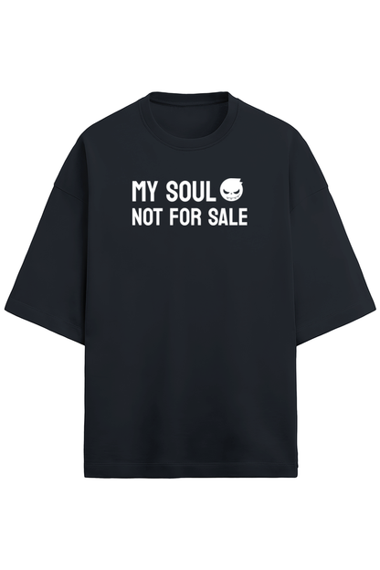 My Soul not for sale terry Oversized t-shirt-Navy Blue-Snapper Choice