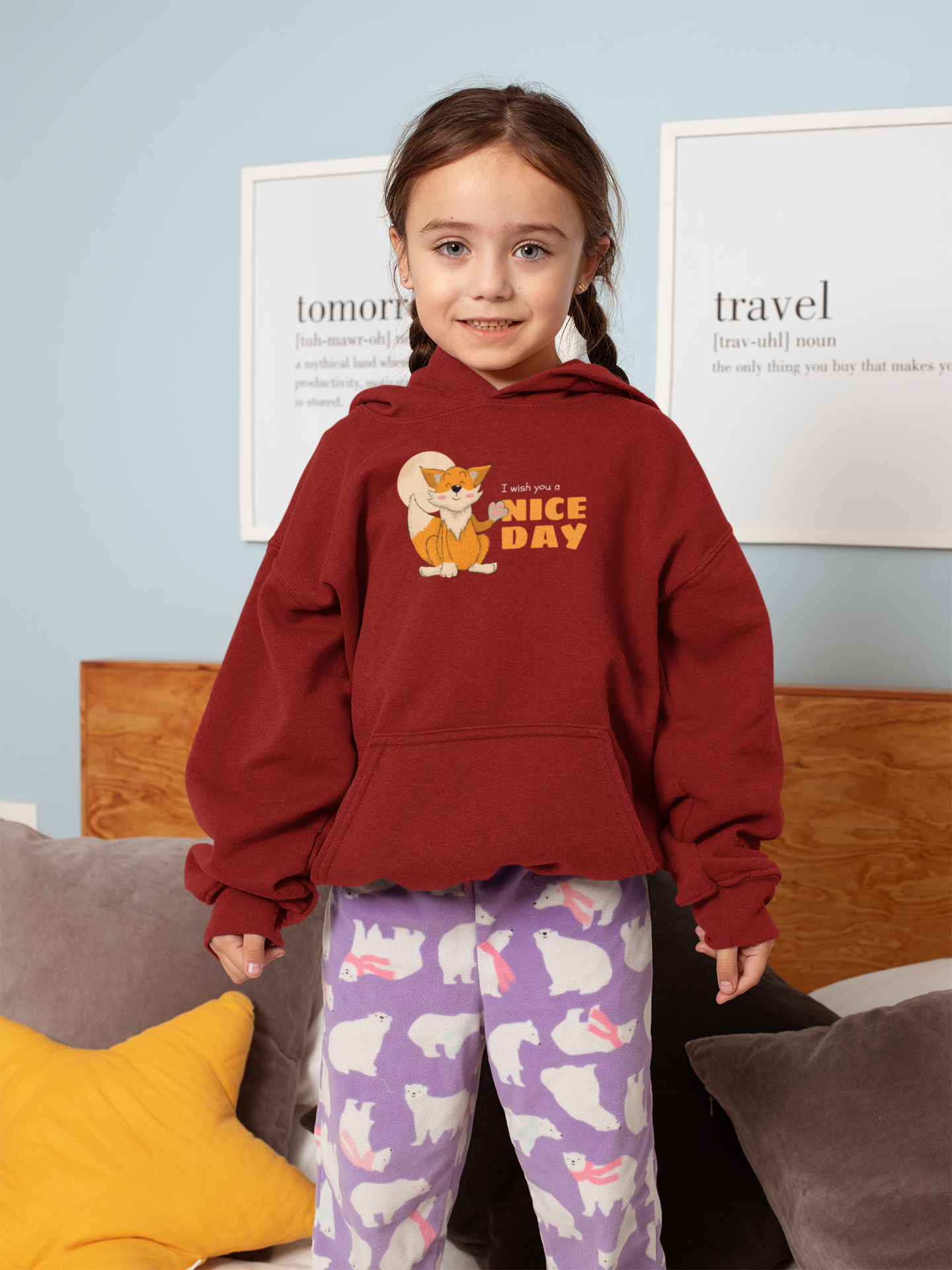 Nice day Kids Hoodie-Red-Snapper Choice