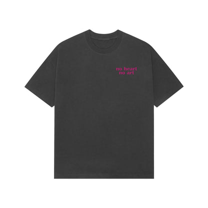 no heart no art premium oversized tshirt-Black-Snapper Choice