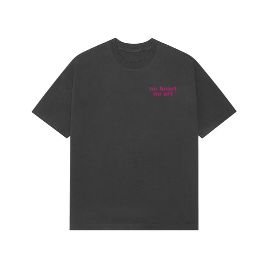 no heart no art premium oversized tshirt-Black-Snapper Choice