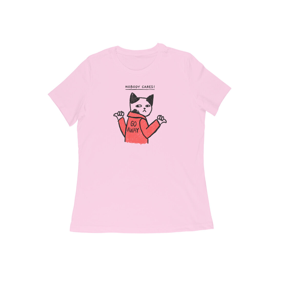 Nobody cares womens t-shirt-Light Pink-Snapper Choice