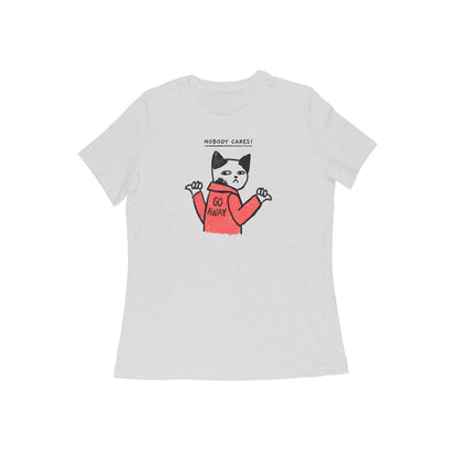 Nobody cares womens t-shirt-Melange Grey-Snapper Choice