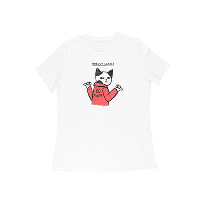 Nobody cares womens t-shirt-White-Snapper Choice