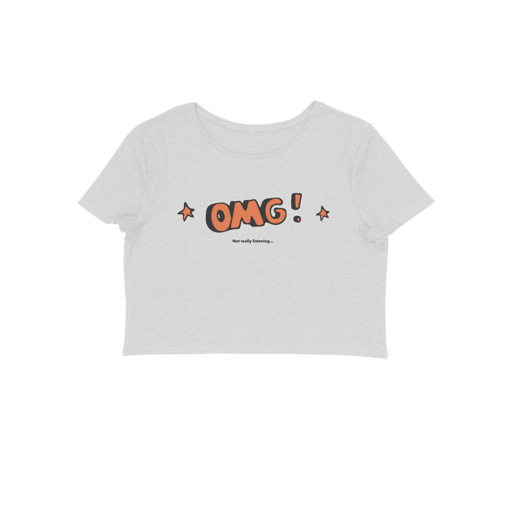 OMG Women's crop tshirt-Melange Grey-Snapper Choice