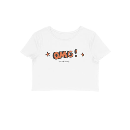 OMG Women's crop tshirt-White-Snapper Choice