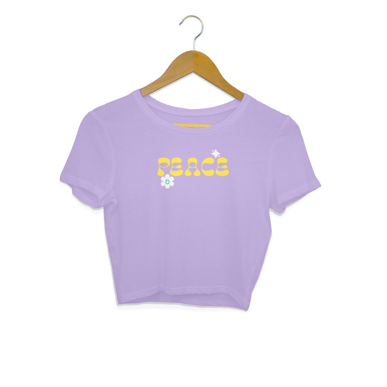 Peace Women's Crop T-Shirt-Iris Lavender-Snapper Choice