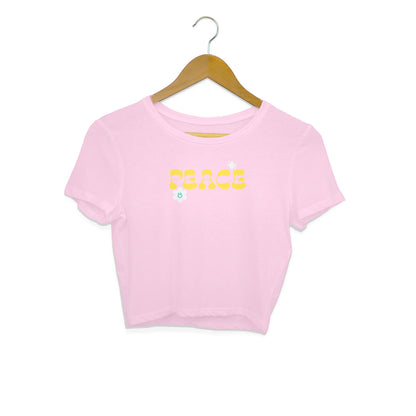 Peace Women's Crop T-Shirt-Light Pink-Snapper Choice