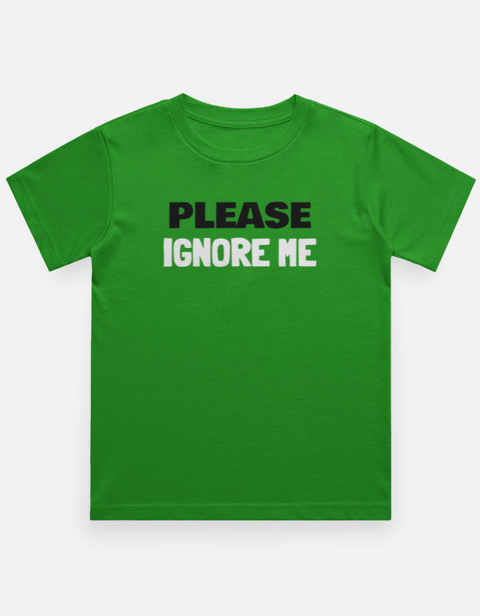Please Ignore Me Boy's Crew Neck T-Shirt-Flag Green-Snapper Choice