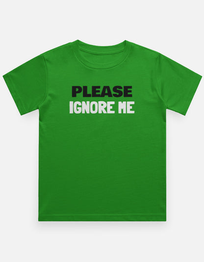 Please Ignore Me Boy's Crew Neck T-Shirt-Flag Green-Snapper Choice