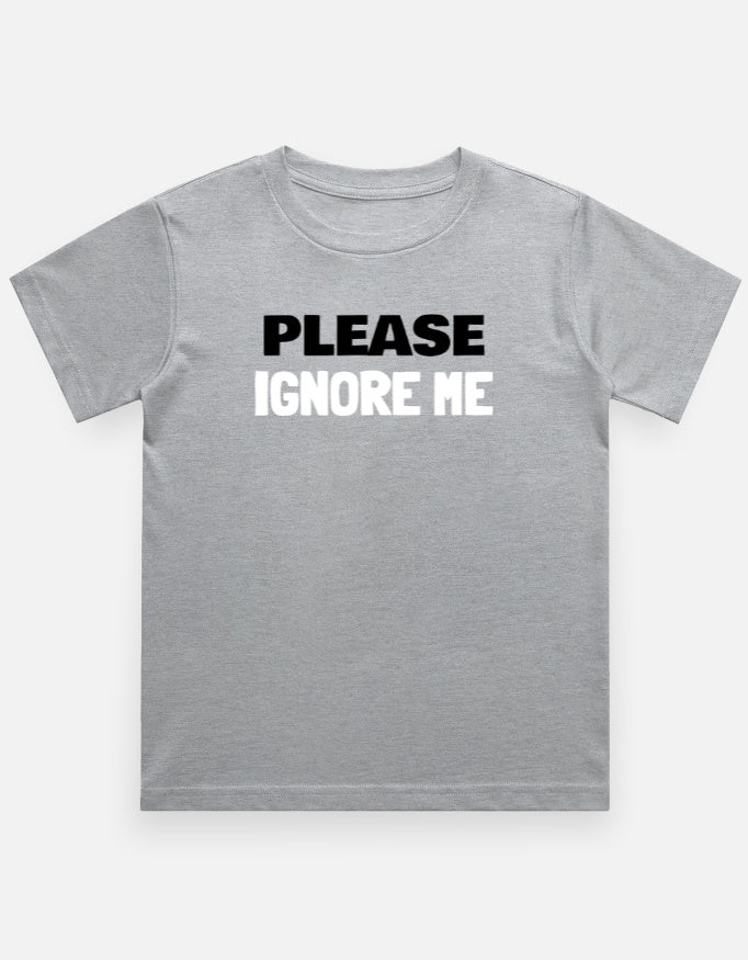 Please Ignore Me Boy's Crew Neck T-Shirt-Grey Melange-Snapper Choice