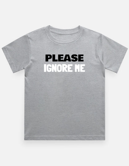 Please Ignore Me Boy's Crew Neck T-Shirt-Grey Melange-Snapper Choice