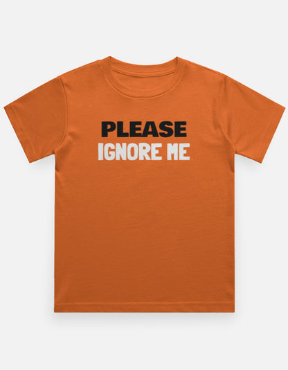 Please Ignore Me Boy's Crew Neck T-Shirt-Orange-Snapper Choice