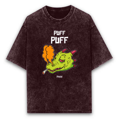 Puff puff Oversized tshirt-Maroon-Snapper Choice