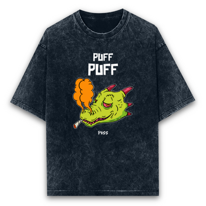 Puff puff Oversized tshirt-Navy Blue-Snapper Choice