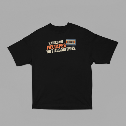 raised on mix tapes oversized t-shirt-Black-Snapper Choice
