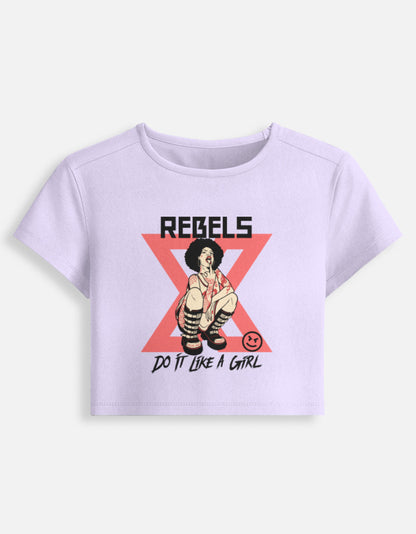 Rebels Crop Baby Tee-Lavender-Snapper Choice