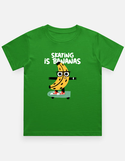 Skating is bananas Kids T-Shirt-Flag Green-Snapper Choice