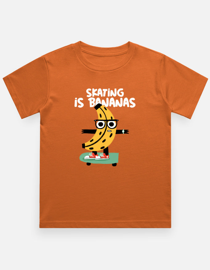 Skating is bananas Kids T-Shirt-Orange-Snapper Choice