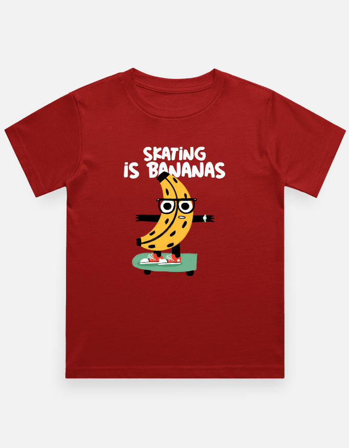 Skating is bananas Kids T-Shirt-Red-Snapper Choice