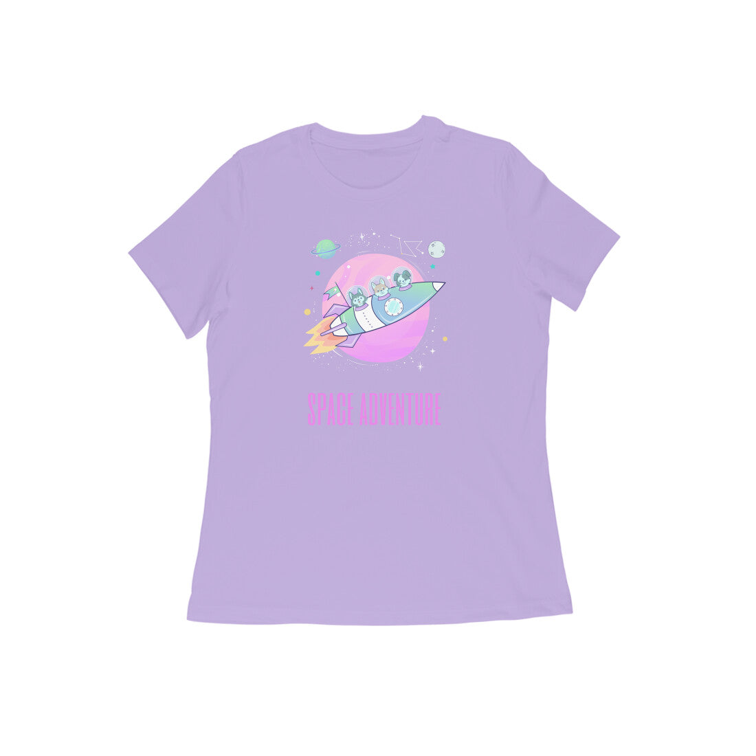 Space adventure Women's t-shirt-Iris Lavender-Snapper Choice