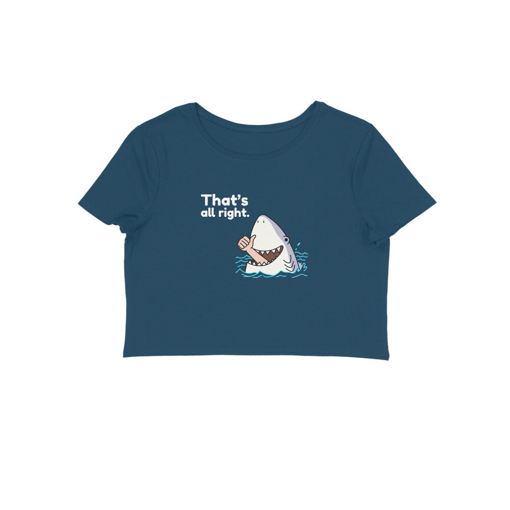 that's all right women crop t-shirt-Navy Blue-Snapper Choice