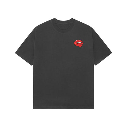 The rolling Cones premium oversized tshirt-Black-Snapper Choice