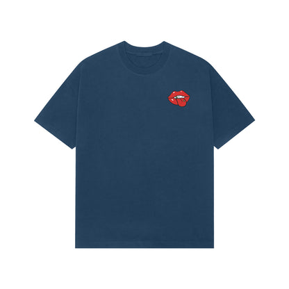The rolling Cones premium oversized tshirt-Navy Blue-Snapper Choice