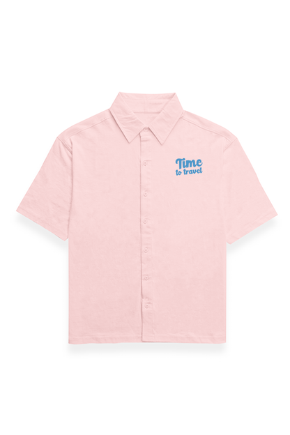 Time to travel Oversized shirt-Light Baby Pink-Snapper Choice