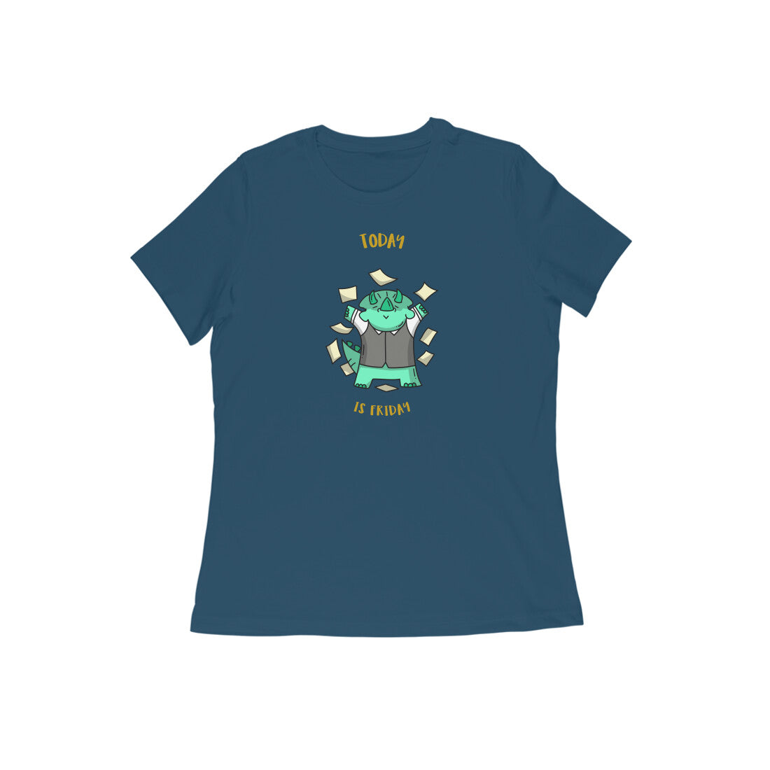 Today is friday women's t-shirt-Navy Blue-Snapper Choice