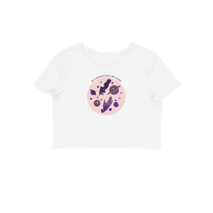 Universe Women's Crop T-Shirt-White-Snapper Choice