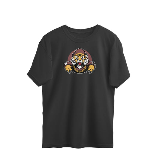 Urban Tiger Unisex Oversized Tshirt-Black-Snapper Choice