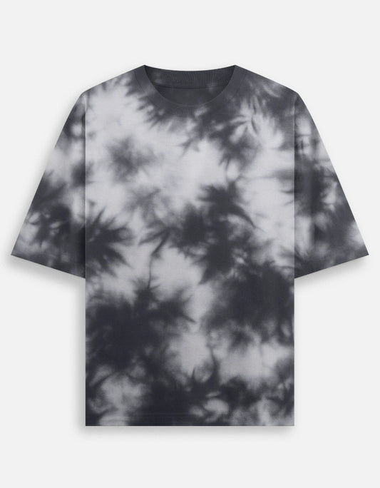 White black Unisex Tie Dye Oversized T-Shirt-White Black-Snapper Choice