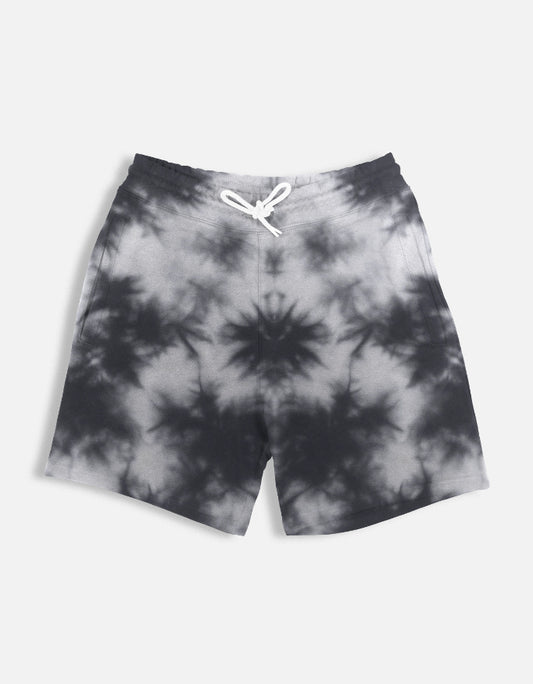 White Black Unisex Tie Dye Shorts-White Black-Snapper Choice