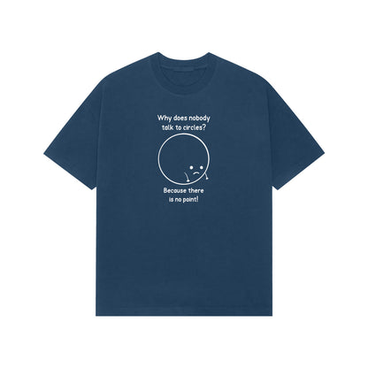 Why Does nobody talk to circles Premium Oversized tshirt-Navy Blue-Snapper Choice