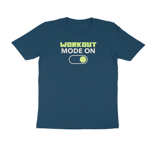 Workout Mode on t-shirt-Navy Blue-Snapper Choice