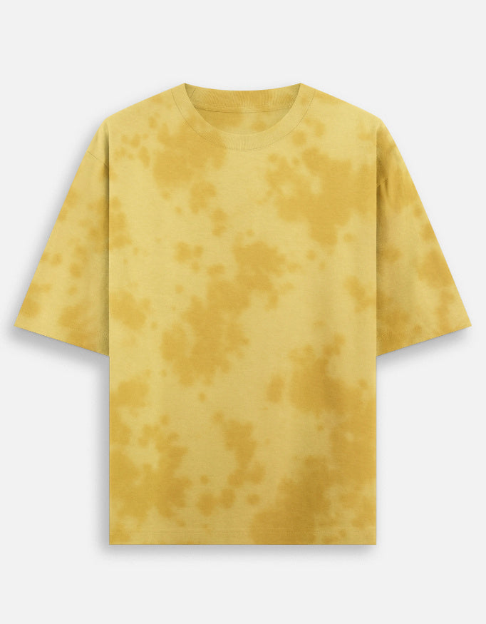 Yellow Unisex Tie Dye Oversized T-Shirt-Yellow-Snapper Choice