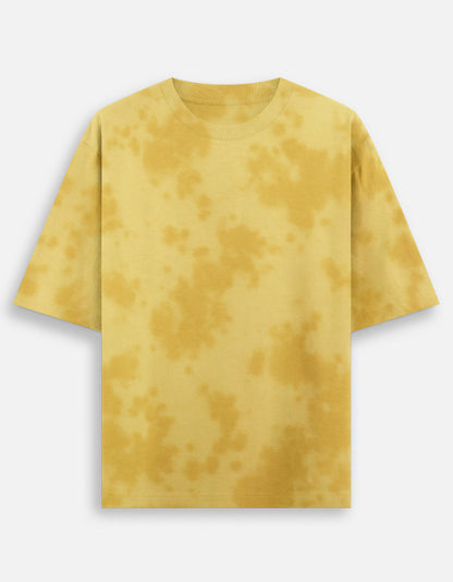 Yellow Unisex Tie Dye Oversized T-Shirt-Yellow-Snapper Choice
