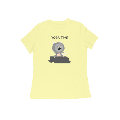Yoga time women's tshirt-Butter Yellow-Snapper Choice