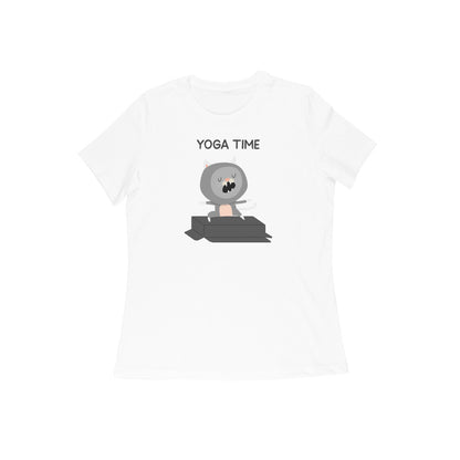 Yoga time women's tshirt-White-Snapper Choice